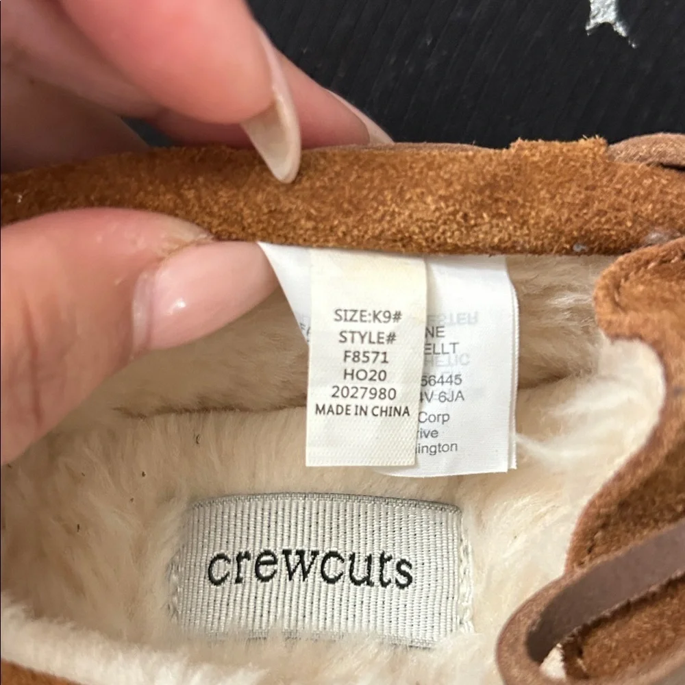 Crewcuts Brown Kids Moccasins with Bow Detail